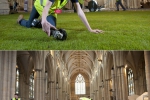 Укладка рулонного газона в Йоркском соборе